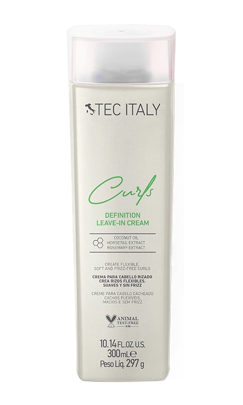 Tec Italy Curls Leave-In Cream 300 ml – Crema para Rizos Definidos y Suaves sin Enjuague