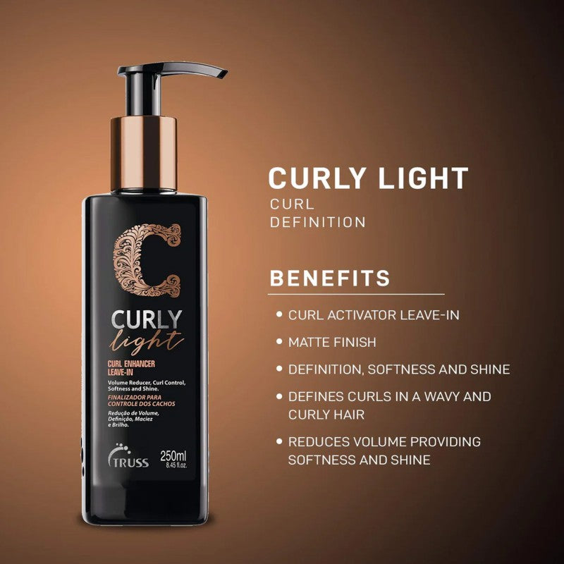 TRUSS Curly Light Enhancer Leave-In – 250 ml | Hidratación Ligera y Definición para Rizos
