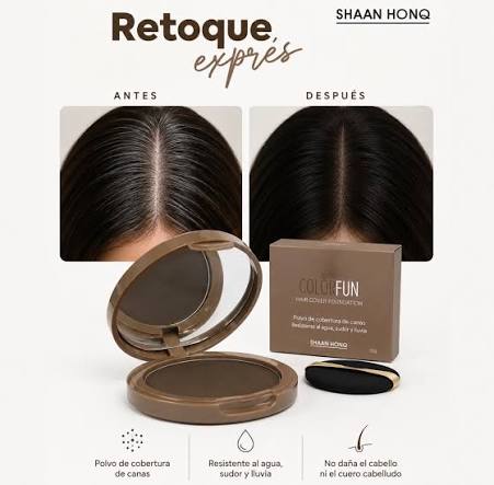 Chihtsai ColorFun Hair Cover Café – Polvos Retocadores para Canas y Raíces