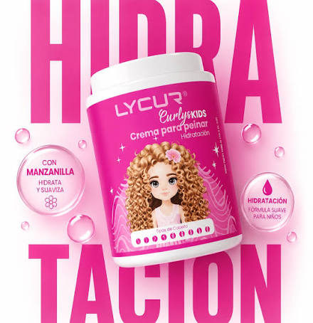 LYCUR Curlys Kids Crema para Peinar para Niñas – 1000 g
