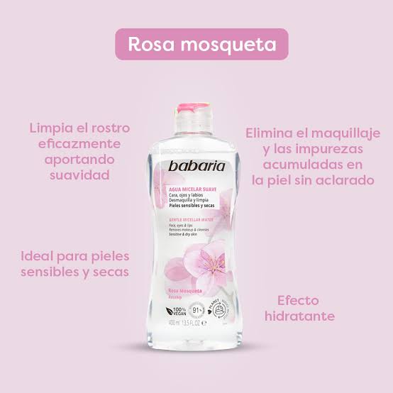 Babaria Agua Micelar Rosa Mosqueta – 400 ml
