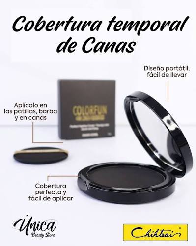 Chihtsai ColorFun Hair Cover Black  Polvos retocadores para cubrir canas y raíces al instante