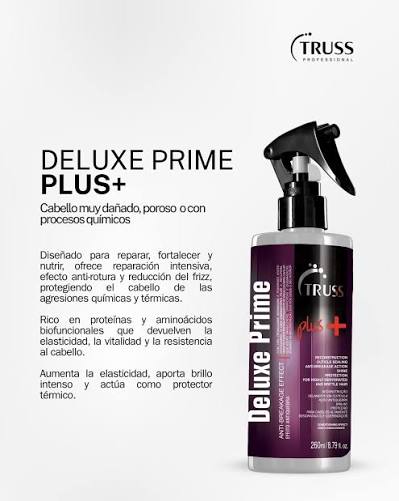 TRUSS Deluxe Prime Plus+ Anti-Breakage – 260 ml  Mascarilla líquida reconstructora con efecto anti-rotura para cabello frágil y dañado