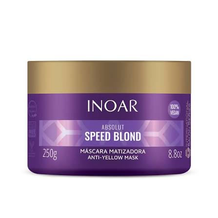 Inoar Absolut Speed Blond Máscara Matizadora – 250 g  Mascarilla matizadora para cabellos rubios, decolorados, grises y con mechas