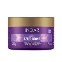 Inoar Absolut Speed Blond Máscara Matizadora – 250 g  Mascarilla matizadora para cabellos rubios, decolorados, grises y con mechas