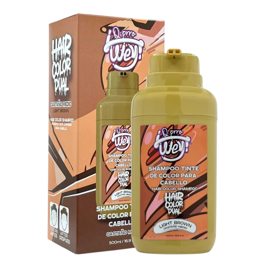 Q PRRO WEY Hair Color Dual Shampoo Tinte Express – Castaño Medio 500 ml
