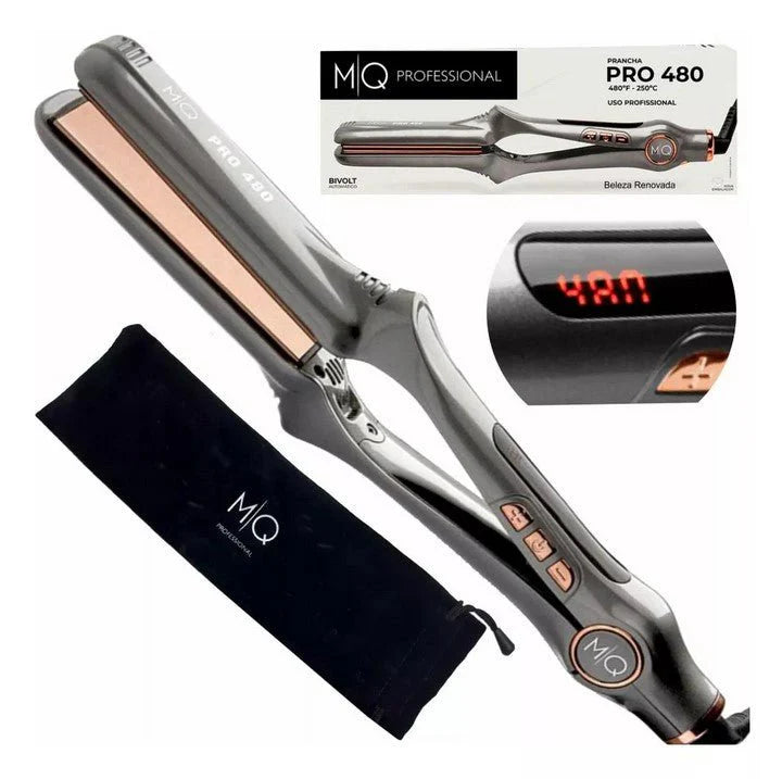 MQ Professional Plancha de Titanio PRO 480 Bivolt  Alisado profesional extremo con tecnología de alto rendimiento