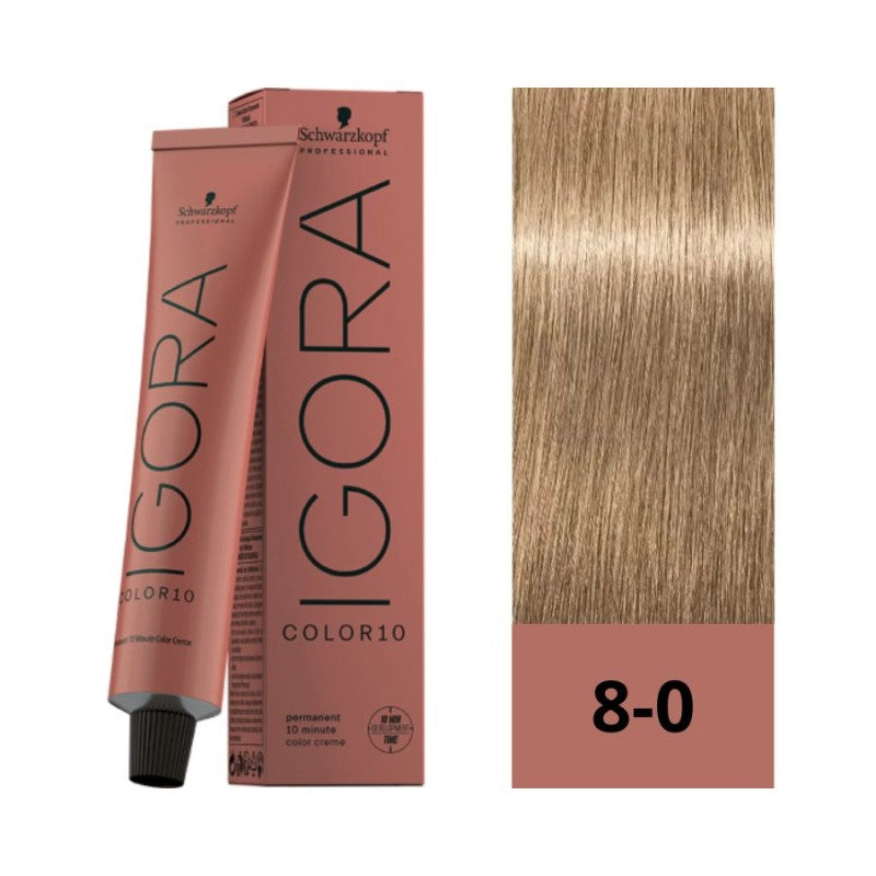 IGORA ROYAL Color10 8-0 Rubio Claro – 60 g  Coloración permanente en solo 10 minutos